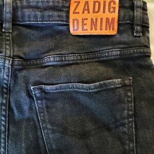 Zadig & Voltaire Jeans 32x32 Black Straight Leg Denim Casual Designer Stretch